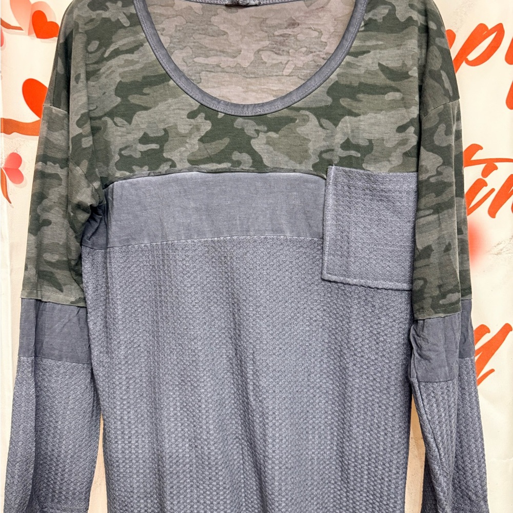 POL Camouflage and Gray Long Sleeve Shirt